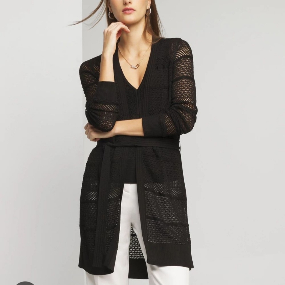 White House Black Market Black Knit Cardigan
